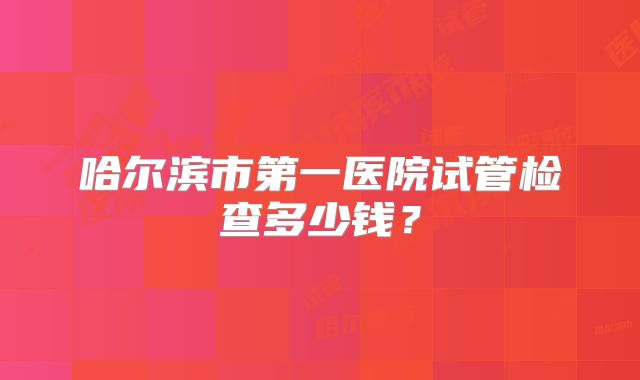 哈尔滨市第一医院试管检查多少钱？