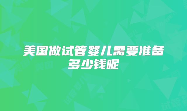 美国做试管婴儿需要准备多少钱呢