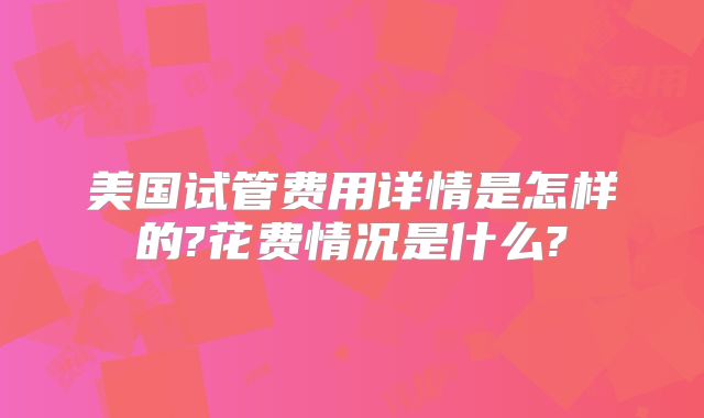 美国试管费用详情是怎样的?花费情况是什么?