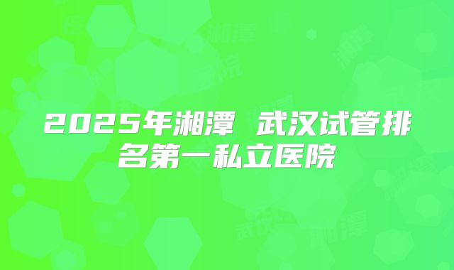 2025年湘潭 武汉试管排名第一私立医院