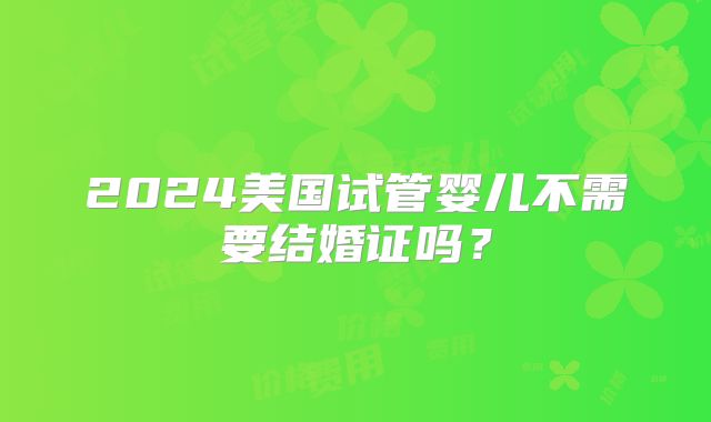 2024美国试管婴儿不需要结婚证吗?