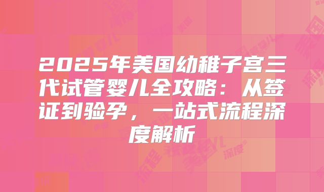 2025年美国幼稚子宫三代试管婴儿全攻略：从签证到验孕，一站式流程深度解析