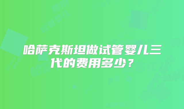 哈萨克斯坦做试管婴儿三代的费用多少？
