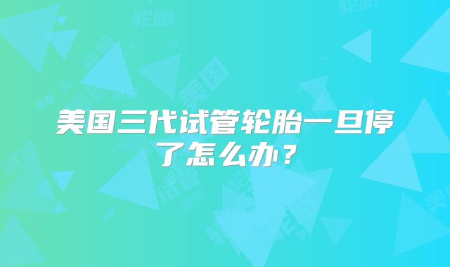 美国三代试管轮胎一旦停了怎么办？