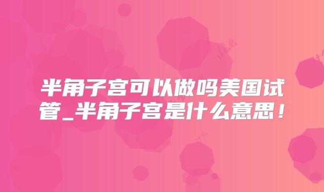 半角子宫可以做吗美国试管_半角子宫是什么意思！