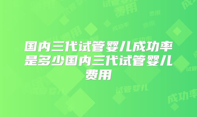 国内三代试管婴儿成功率是多少国内三代试管婴儿费用