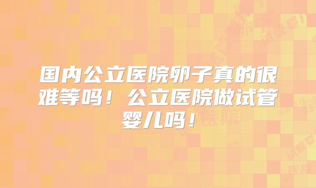 国内公立医院卵子真的很难等吗!公立医院做试管婴儿吗!