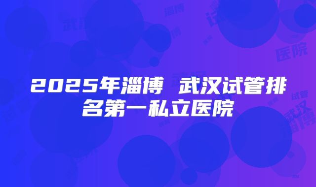 2025年淄博 武汉试管排名第一私立医院