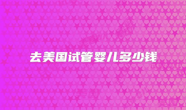 去美国试管婴儿多少钱