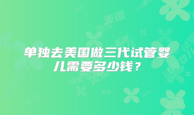 单独去美国做三代试管婴儿需要多少钱？