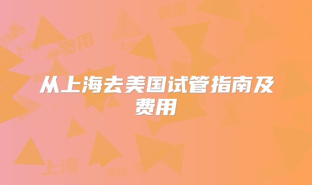 从上海去美国试管指南及费用