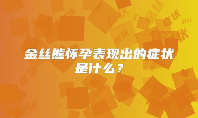 金丝熊怀孕表现出的症状是什么？