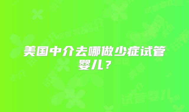美国中介去哪做少症试管婴儿？