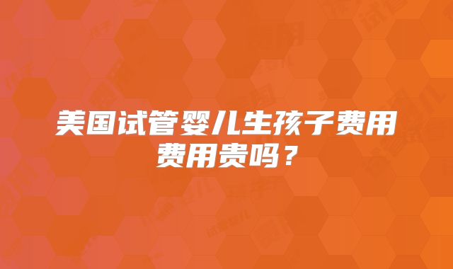 美国试管婴儿生孩子费用费用贵吗？