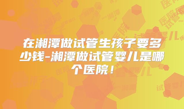 在湘潭做试管生孩子要多少钱-湘潭做试管婴儿是哪个医院！