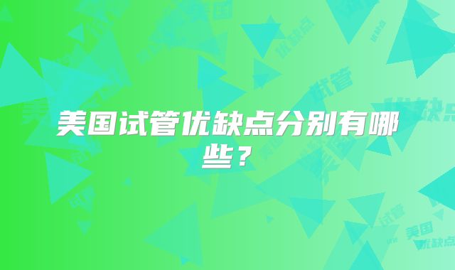 美国试管优缺点分别有哪些？