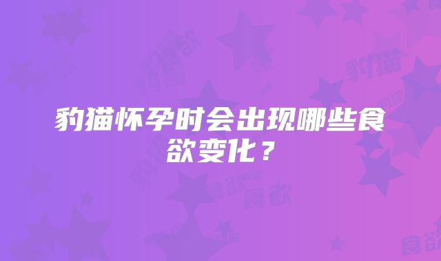 豹猫怀孕时会出现哪些食欲变化？
