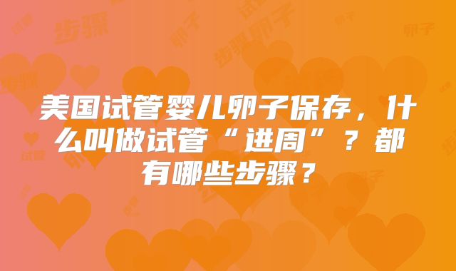 美国试管婴儿卵子保存,什么叫做试管“进周”?都有哪些步骤?