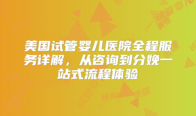 美国试管婴儿医院全程服务详解,从咨询到分娩一站式流程体验