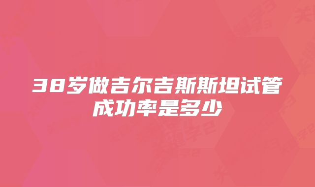 38岁做吉尔吉斯斯坦试管成功率是多少