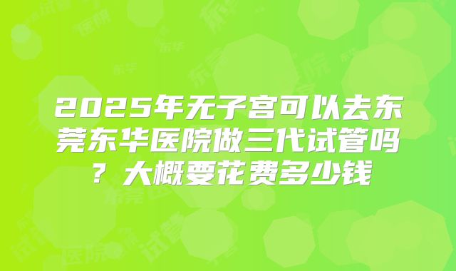 2025年无子宫可以去东莞东华医院做三代试管吗？大概要花费多少钱