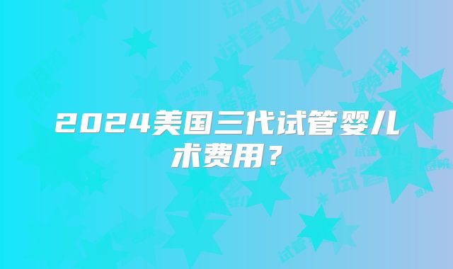 2024美国三代试管婴儿术费用？
