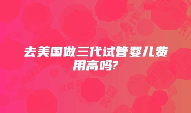 去美国做三代试管婴儿费用高吗?