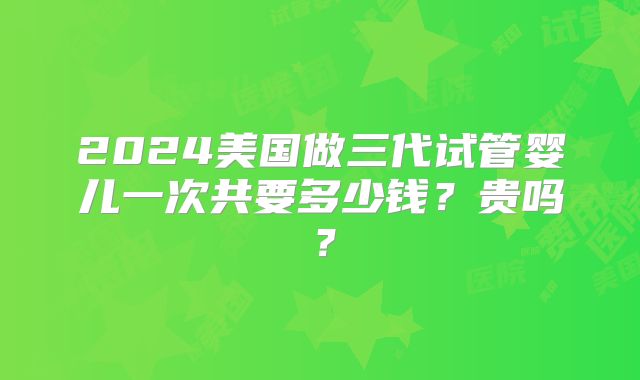 2024美国做三代试管婴儿一次共要多少钱？贵吗？