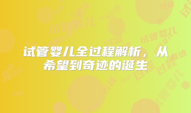 试管婴儿全过程解析,从希望到奇迹的诞生