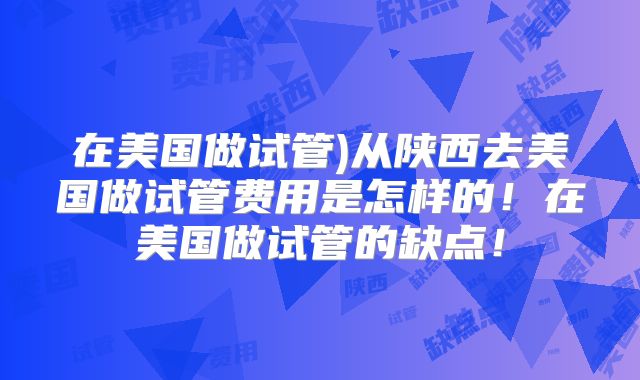 在美国做试管)从陕西去美国做试管费用是怎样的！在美国做试管的缺点！