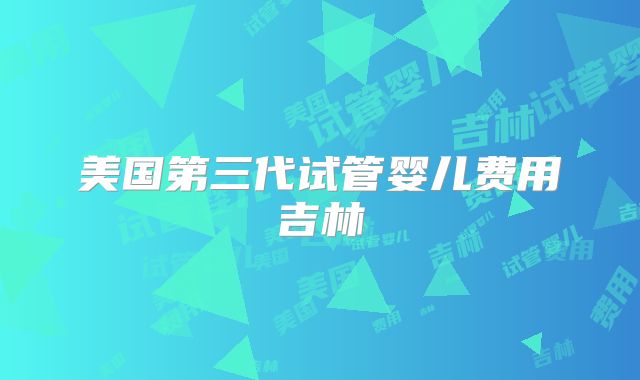 美国第三代试管婴儿费用吉林