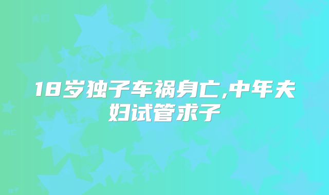 18岁独子车祸身亡,中年夫妇试管求子