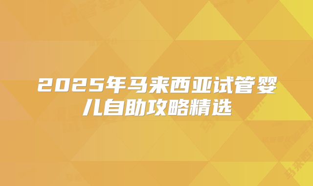 2025年马来西亚试管婴儿自助攻略精选