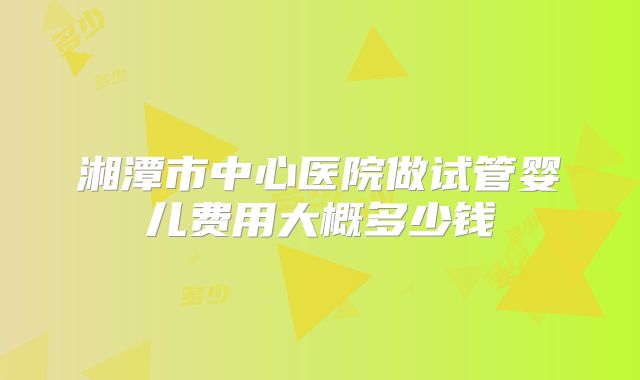 湘潭市中心医院做试管婴儿费用大概多少钱