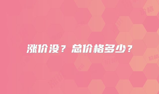 涨价没？总价格多少？