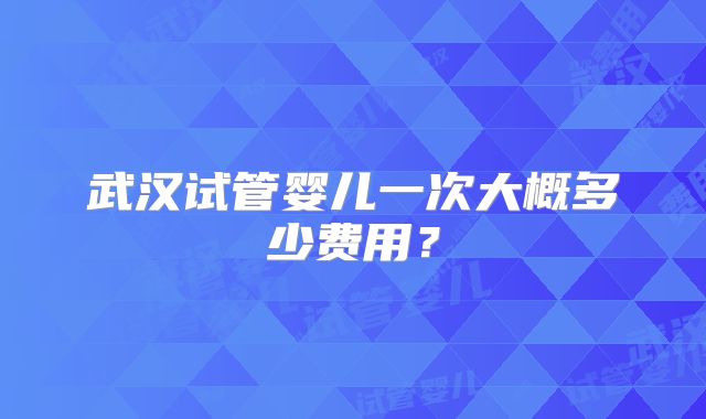 武汉试管婴儿一次大概多少费用?