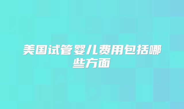 美国试管婴儿费用包括哪些方面