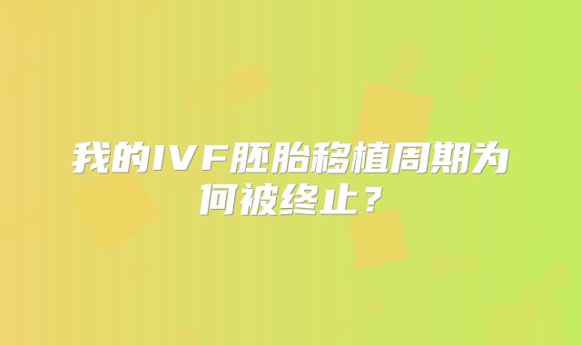 我的IVF胚胎移植周期为何被终止？