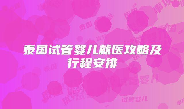 泰国试管婴儿就医攻略及行程安排