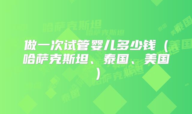 做一次试管婴儿多少钱(哈萨克斯坦、泰国、美国)