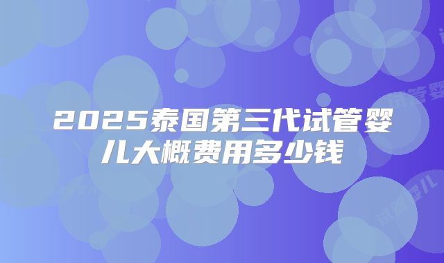 2025泰国第三代试管婴儿大概费用多少钱
