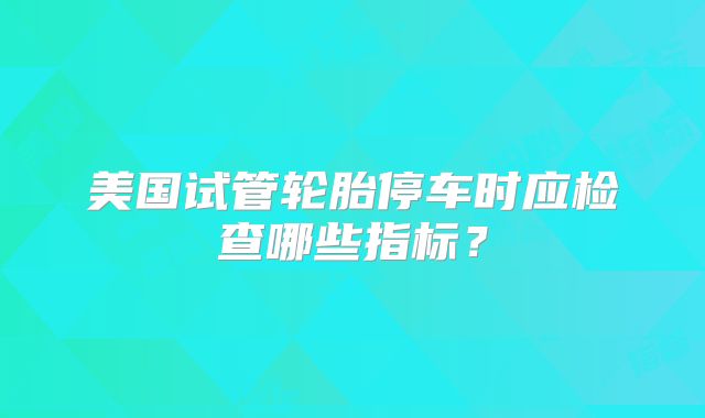美国试管轮胎停车时应检查哪些指标？