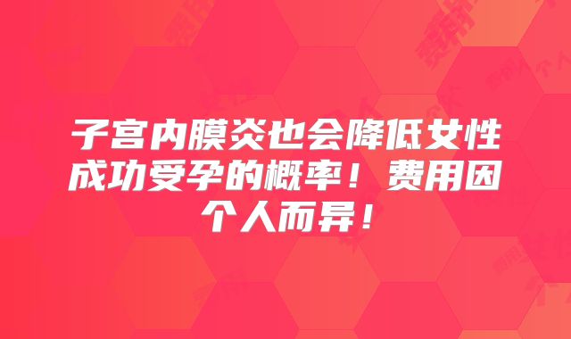 子宫内膜炎也会降低女性成功受孕的概率！费用因个人而异！