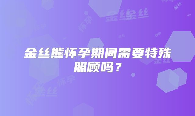 金丝熊怀孕期间需要特殊照顾吗？