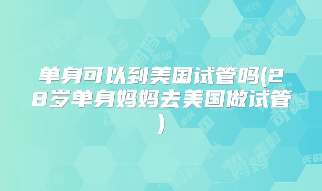单身可以到美国试管吗(28岁单身妈妈去美国做试管)