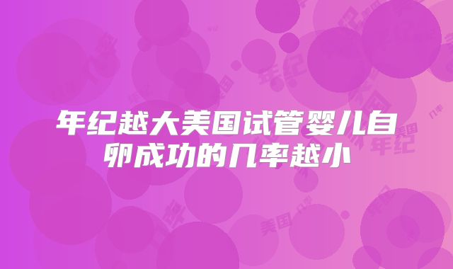 年纪越大美国试管婴儿自卵成功的几率越小