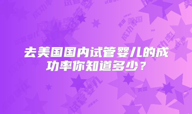 去美国国内试管婴儿的成功率你知道多少?