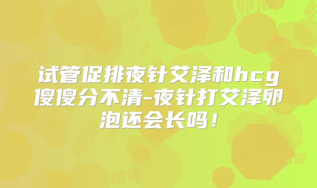 试管促排夜针艾泽和hcg傻傻分不清-夜针打艾泽卵泡还会长吗！