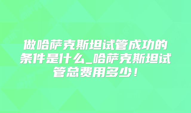 做哈萨克斯坦试管成功的条件是什么_哈萨克斯坦试管总费用多少！