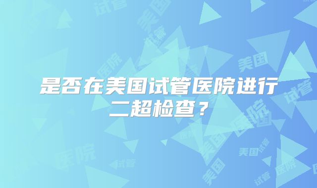 是否在美国试管医院进行二超检查？